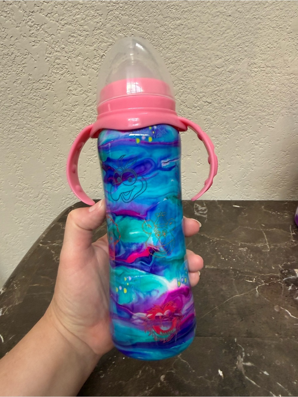 Muppet Babies Tie Dye Swirl Keep Cold 12 Oz Baby Bottle Personalized Handmade
